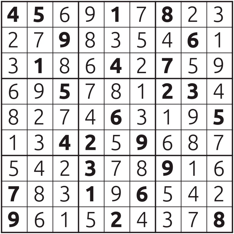 Sudokun ratkaisu 2023 lehti numero 1.