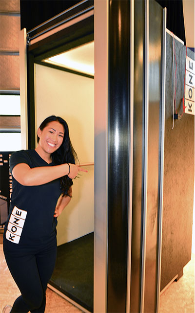 Jie Fen Zhengin tiimin tilaa säästävä hissikorin ovi kurvaa avautuessaan hissin sivuseinien suuntaiseksi