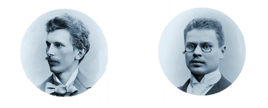Herman Gesellius ja Armas Lindgren perustivat 1896 yhdessä Eliel Saarisen kanssa maan johtavaksi nousseen arkkitehtitoimiston. Toimiston käsialaa olivat muun muassa Kansallis­museo ja Suomen pavil­jonki Pariisin maailman­näyttelyssä 1900. Kuvat: Arkkitehtuurimuseo