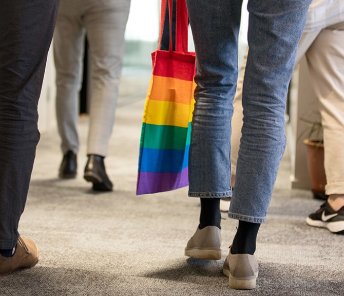 students walking