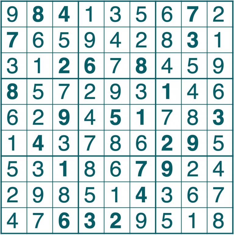 sudoku, ratkaisu 2 2022