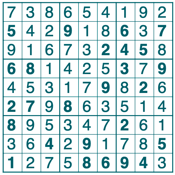 Sudokun ratkaisu 2024 lehti numero 1.