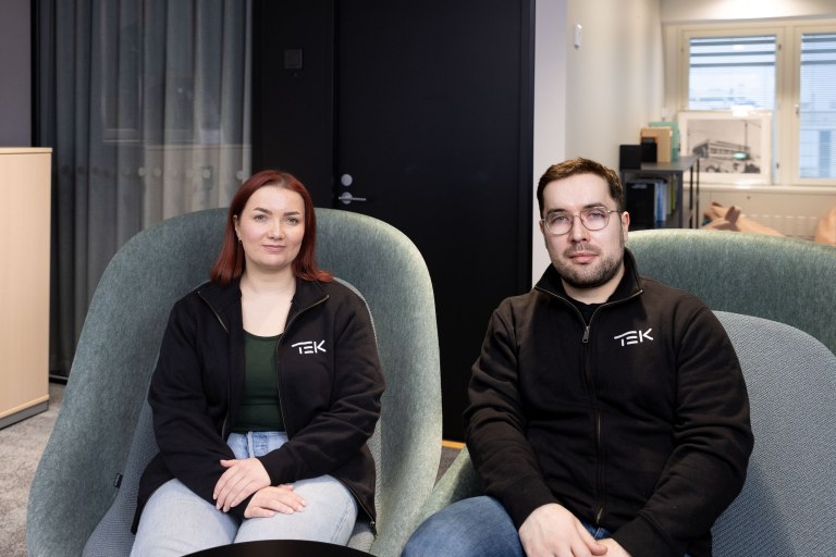 TEK's Ida Parkkinen and Owain Hopeaketo. 