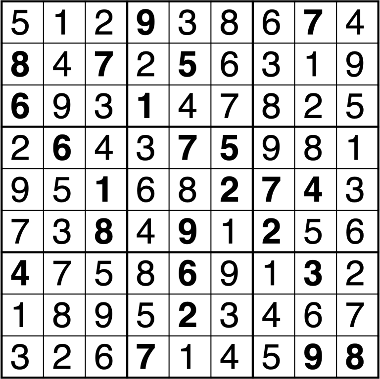 TEK 1/26 lehden sudokun ratkaisu.