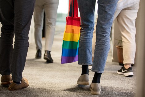 students walking