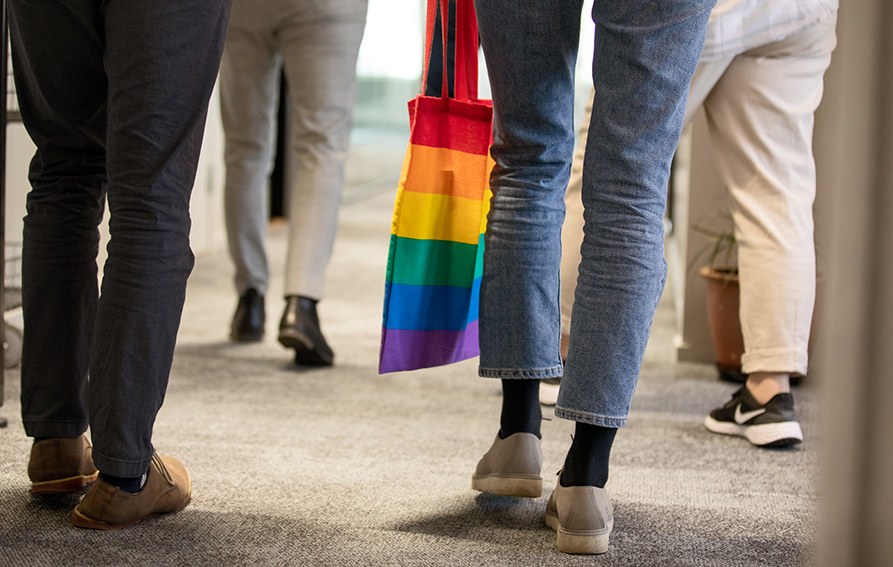 students walking